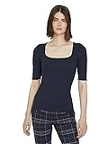 Dobladillo acanalado TOM TAILOR Denim 1027241 Camiseta, Sky Captain Blue 10668-Juego de Mesa [Importado de Alemania], M para Mujer