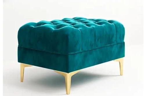 Image of Modern & Classic 4 Seater Standard Sofa Set Fabric & Velvet Tufted 3+1+ Puffy 4 Seater Sofa Chesterfield Sofa for Living Room, Dining Room, Office and Hallway-(Teal Green).