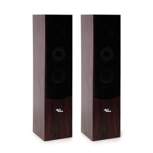 Evidence Acoustics Pack Enceintes HiFi/Home-Cinéma EA700-WAL - 2x500W PMPO - Bass Reflex 3 Voies - Noyer - Câble 5M