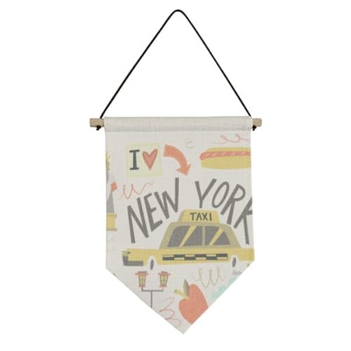 Drapeau sur toile New York City pour décorer un mur vide sans cadre