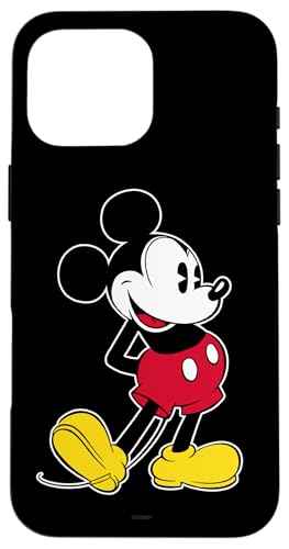 Coque pour iPhone 16 Pro Max Disney Mickey Mouse Pose classique Noir Coque pour iPhone 16 Pro Max Disney Mickey Mouse Pose classique Noir