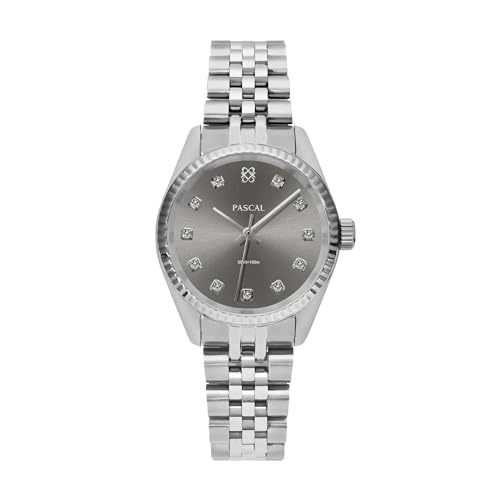 Image of PASCAL Timeless Classic Diamond Watch for Men Women- Swiss Quartz Watch with Lab-Grown Diamonds, Sapphire Crystal, Elegant Dress Watch Gift,10 ATM Water Resistant, Fits 6.5 inch-9.5 inch Wrists