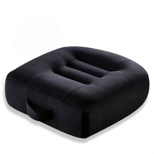 Car Booster Seat Cushion for Driving - 4.72 Inch Height Lift, Breathable Mesh Ergonomic Cushion for Car, Office, Home, Gaming Chair - Relieve Back & Hip Pain (Black)