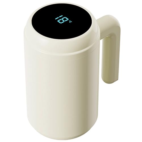 Tasse à café auto-mélangeuse Tasse à café agitation magnétique automatique de 14 oz avec affichage de la température auto-agitatrice portable étanche avec poignée et couvercle pour voyage bur