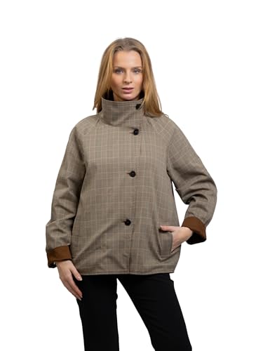 Trench court réversible femme marron pour ne plus hésiter entre carreaux et uni
