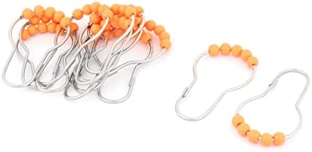 Ruilogod Plastic Roller Beads Metal Bathroom Shower Curtain Hook 12 Pcs Orange (id: 557 171 f28 013 b99 image 4