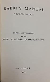 Hardcover Rabbi's Manual / Edited by Central Conference of American Rabbis Book