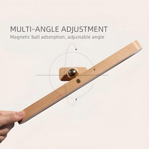 Image of Wood Mirror Light Bar with Magnetic Mount for Bathroom (1-Pack) | Rechargeable USB C,3-level dimming vanity light,touch control for halls,cabinets,living room,bedroom,pictures,home decor