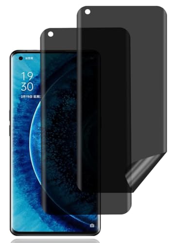 BCHKLAI Protector Pantalla Privacidad para Oppo Find X2 Pro [2 Piezas], Antiespia Película TPU Flexible, Anti-Rasguños, Sin Burbujas, Anti-Espía Protector Pantalla para Oppo Find X2 Pro 5G