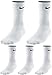 Produktbild Nike Socken 5 Paar Herren Damen Sparset Tennissocken Sportsocken Laufsocken Paket Bundle, Farbe:weiß, Größe:38-42