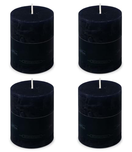 Stumpenkerzen Rustic 4er-Set - 7x9,5 cm - Brenndauer: 35 Std.,...