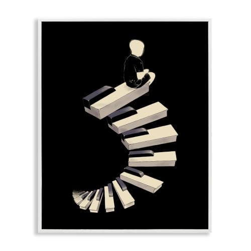 Surreal Piano Keys Spiral Fantasy, 11 x 14 Inch Framed Giclée Print
