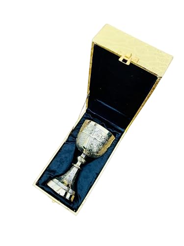 Calice Verre à vin en laiton avec boîte Calice Vintage Fait à la main Royal Fantasy Verre en relief