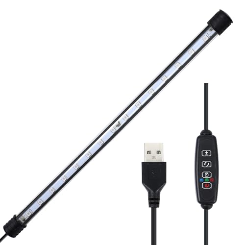 Image of AQUANEAT Aquarium LED Submersible Light 15 Inch, USB Multi-Color Underwater Fish Tank Light, Auto On Off with Timer, Adjustable Brightness (15 inch)