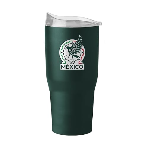 Logo Brands Mexico Men's National Soccer 30 oz Tumbler -Powder Coated-Stainless Steel– Leak-Resistant, Keeps Drinks Hot/Cold For Hours – Everyday Use by Logo Brands - Used condition - US$11.00