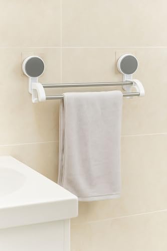 Image of Self Adhesive Stainless Steel Dual Towel Rod /Towel Bar for Bathroom /Towel Hanger /Stand /Napkin Holder /Bathroom Accessories