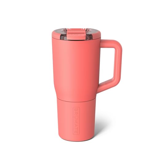BrüMate Müv - 25oz 100% Leak Proof Insulated Coffee Mug with Handle & Lid - Stainless Steel Coffee Travel Mug - Double Walled Coffee Cup (Papaya)