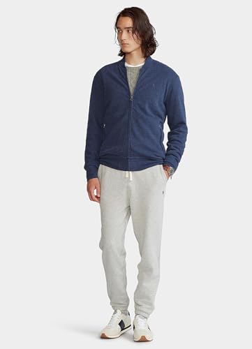 POLO RALPH LAUREN Men's Double Knit Luxury Jersey Full Zip Baseball Sweater (Navy Heather, XX-Large)4