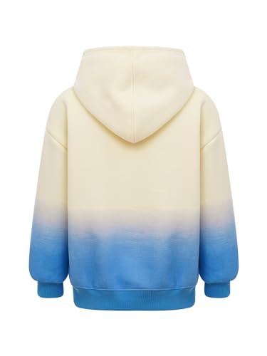 Hansber Kids Boys Girls Fleece Lined Pullover Hooded Long Sleeve Gradient Color Hoodies Sweatshirt2