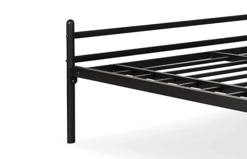 Image of Aiden Metal Bed Extra Size Without Storage | Wrought Iron Extra Single Cot Bed for Bedroom with Headboard and Footboard | Matte Finish Black (75x36)