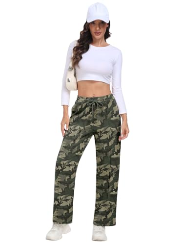 Feiersi Women Wide Leg Sweatpants Elastic Elevated Seams Baggy Pants Athletic Joggers with Pockets4