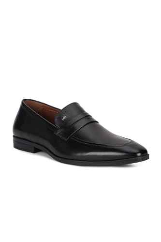 Image of Louis Philippe Men Premium Leather Breathable Lining Material Anti Slip with Heel TPR Sole Formal Slip-on Shoes