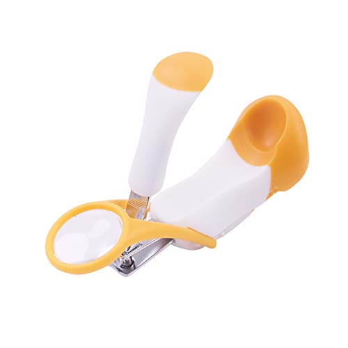 Image of Baybee Baby Nail Clipper with Magnifier Zoom Lens, Safety Nail Cutter for New Born Babies Infant Toddler, Manicure Pedicure Care| Baby Nail Cutter| Nail Clipper for New Born Baby (Pack of 1) (Orange)