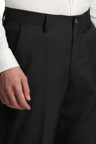 Image of Louis Philippe Men's Mid Rise Straight Formal Trousers