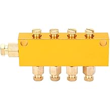 Oil Distributor, B Type 4 Way Adjustable Lube Oil Piston Divider Valve Manifold Block 1 Inlet 4 Outlet for The Lubrication System Of Mechanical Equipment
