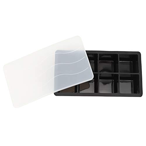 Fabricante de cubos de gelo, 8 grades de silicone, molde antiaderente para cubos de gelo, molde flex