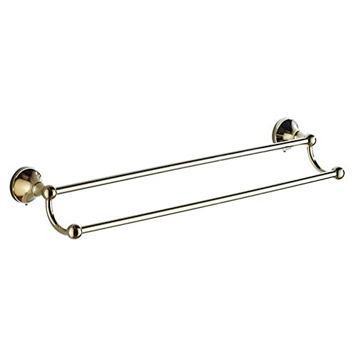 Toallero doble, soporte para toallas de pared que ahorra espacio para baño y cocina, barra de toalla de acero resistente para el hogar y el hotel