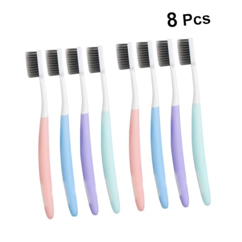 Veemoon 8stücke Bambuskohle-nano-zahnbürste Mit Pp-borsten Umweltfreundlich Für Damen Und Herren Natürlicher Griff Kaffee Und Teeverfärbungen Entfernen Zahnfleischschutz – Bild 4