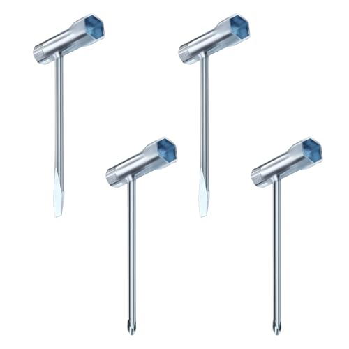 WestCH Lot de 4 clés à bougie d'allumage 13 mm x 19 mm - Clé à tronçonneuse en T - Clé à tronçonneuse - Clé combinée pour tronçonneuse, tondeuse à gazon