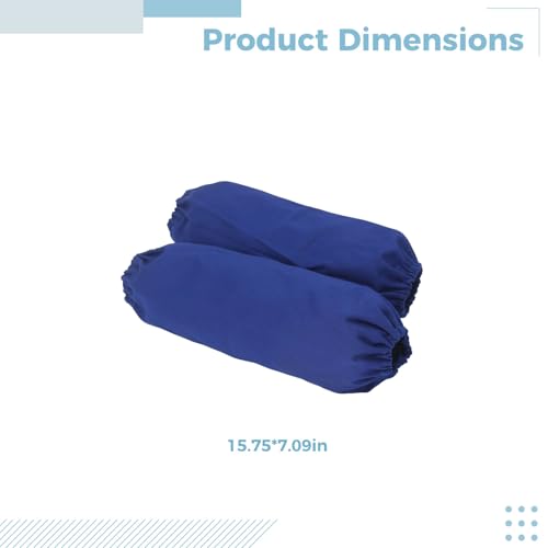 Mangas de soldadura XXL en algodón ignífugo azul de 40 cm 2