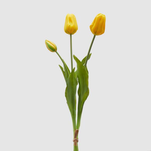 Tulipe caoutchouté EDG Olis fleur artificielle sans entretien jaune H 48 cm