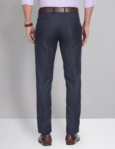 Image of Arvind AD Slim Fit Smart Flex Trousers