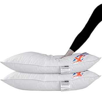 Homescapes medium-weiches Kopfkissen 48 x 74 cm im 2er Set, befüllt mit 100% daunenähnlichen Super-Mikrofasern, Oeko-Tex-zertifziertes Schlafkissen mit synthetischer Füllung