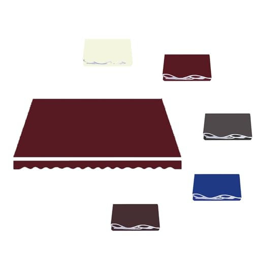 Tenda retrattile in tessuto per balcone, impermeabile, di ricambio, colore bordeaux, 350 x 300 cm, ideale per tende da sole a braccio articolato
