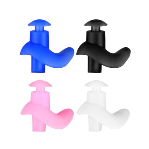 TOVINANNA Ergonomic Waterproof Ear Plugs 4 Pairs Soft Silicone Swimming Ear Protectors for All Ages