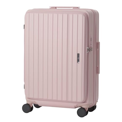 LEGEND WALKER 19' Carry-On Luggage, Front Opening Expandable Hardshell Suitcase with Spinner Wheels, TSA Lock, USB Port & Cup Holder, Pink, 5524-48