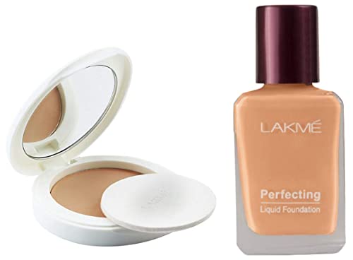 Image of LAKME Perfect Radiance Skin Lightening Sheer Compact Powder, & Lakme Perfecting Matte Liquid Foundation (Unit - 1)