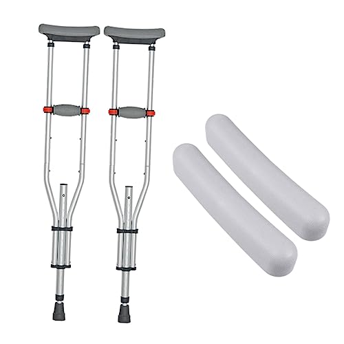 HAWILLOSCH Underarm Pads Crutch Hand Grip Armpit Holder for Crutches Material Grey 2 Pack