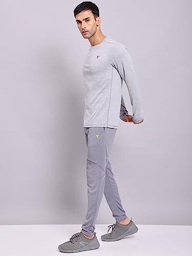 Image of TECHNOSPORT Men's Slim Fit Full Sleeve Round Neck T-Shirt, Double Cool Quick Dry Moisture Wicking Stretchable Sports Gym and Casual Wear