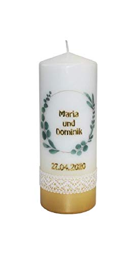 "Eukalyptus Kranz 200 x 80 mm mit Namensverzierung aus hochwertigen Wachsbuchstaben