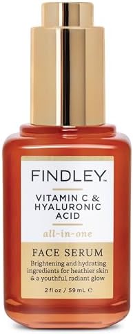 Findley All-in-One Face Serum with Vitamin C and Hyaluronic Acid - Hydrating & Anti-Aging | Promotes Youthful, Radiant Skin | Reduces Fine Lines & Wrinkles (2 Fl Oz)