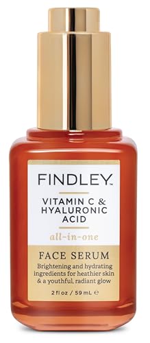Findley All-in-One Face Serum with Vitamin C and Hyaluronic Acid - Hydrating & Anti-Aging | Promotes Youthful, Radiant Skin | Reduces Fine Lines & Wrinkles (2 Fl Oz)