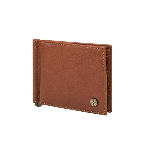Portefeuille en cuir pour homme double pliage durable contre l'usure