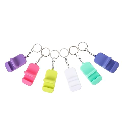 6 Pezzi Supporto per Telefono Tavolo con Portachiavi Mini Stand Portatile per e Resistente per silicone