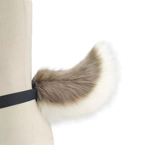 whitefeather Deer TailGoat Tail-Fiber Filled Faux Fursuit Tails With Adjustable Waist StrapFor Adult Halloween Easter Animal Cosplay