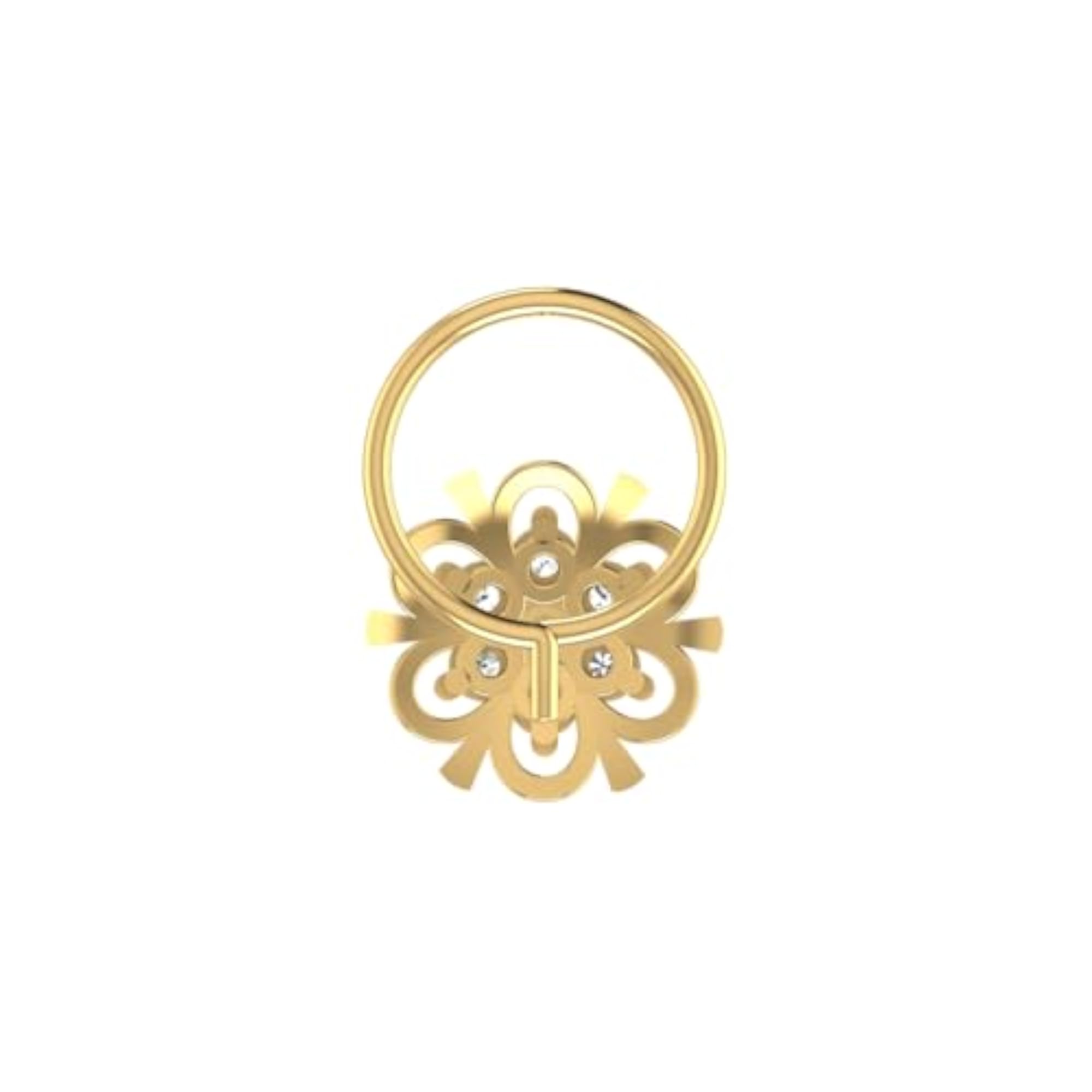 Women's 9K BIS Hallmarked Yellow Gold Stud Nosering
